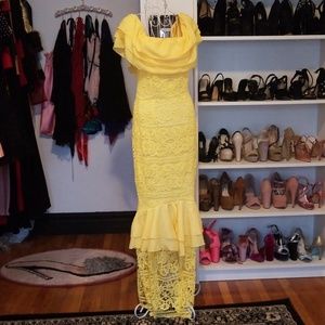 Off the shoulder crochet dress